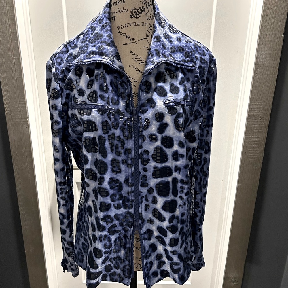 Clara S - Blue Animal Print Jacket. XL